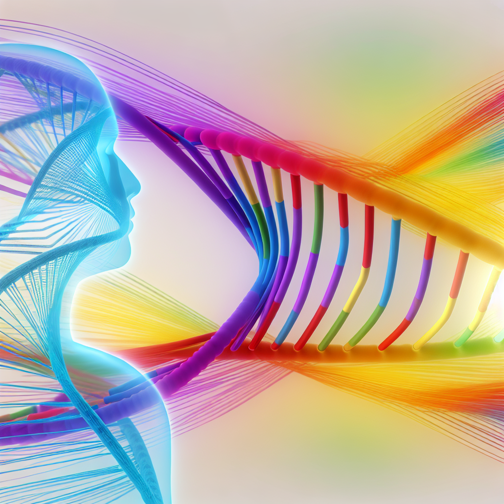Minh họa về chuỗi DNA đầy màu sắc phản ánh sự đa dạng di truyền.